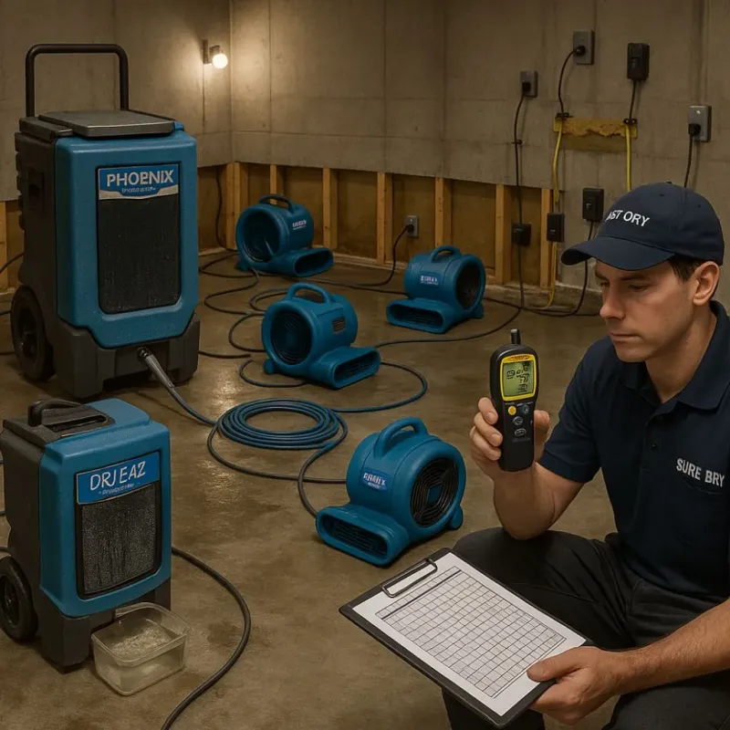 Structural Drying and Dehumidification process in Bangor, PA